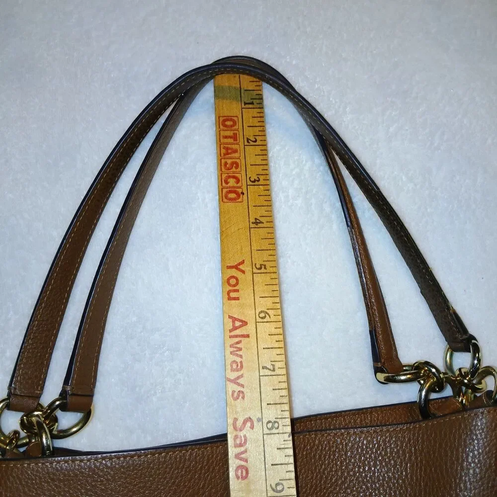 Coach Lexy F28997 Chocolate Brown Pebbled Leather Shoulder Bag No Bag Charm